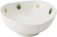 Hatsuyama Kiln YH-137-10 Small Bowl, White, 4.1 x 4.3 x 2.0 inches (10.5 x 11 x 5 cm), Dots, Eyebrow