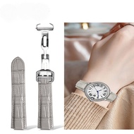 Suitable for Cartier Blue Balloon Strap Genuine Leather Gray Original Folding Buckle Men Women Brace