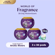 [Bundle of 3] BLOM 5-in-1 10X Laundry Pods 30pcs - Artic Rivers