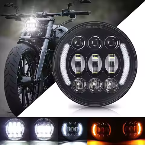 Universal 5 3/4 Inch 5.75" Led Car Motorcycle Headlight For Harley Indian Scout Honda Yamaha V-Star 