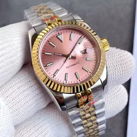 Tandorio 31mm Pink ladies' Watch Travel Stability NH05 Automatic Movement Datejust Sapphire Glass 20