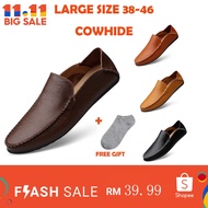 【2024 RAYA SALE】Kasut Kulit Lelaki Men's Genuine Leather Loafers Male Casual Leather Shoes Doug Boat