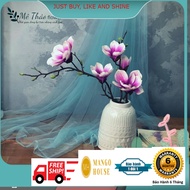 [ẢNH SHOP TỰ CHỤP] Cành Hoa Mộc Lan Giả MT40 Chất Liệu Hoa Lụa Cao Cấp Dùng Trang Trí Nhà Cửa Sang T
