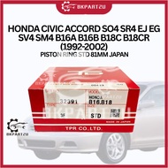 Honda Civic Accord So4 Sr4 Ej Eg Sv4 Sm4 B16a B16b B18c B18cr (1992-2002) Piston Ring Std 81mm Japan
