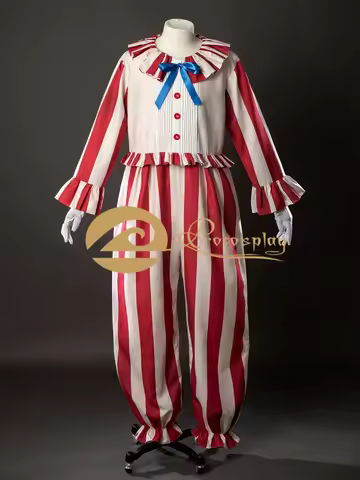Clown in A Cornfield‌ Flando Cosplay Costume Horror Movie Role Play Outfit for Men Halloween Party