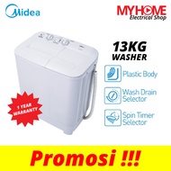 (PENGHANTARAN UTK KL & SELANGOR) MIDEA MSW-1308P 13KG SEMI AUTO WASHING MACHINE