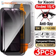 [AUTO&3C]1-3PCS Anti-Spy Tempered Glass, Applicable for Redmi 15C Series, HD Dust Free Easy Installa