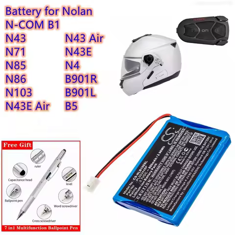 Helmet Communication Systems Battery PL053448P for Nolan N-COM B1, N43, N71, N85, N86, N103, N43E, N