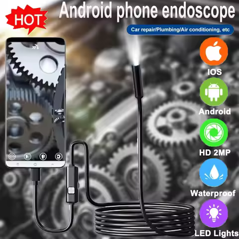 3-in-1 7mm 720P Industrial Endoscopes Mini USB Endoscopes Camera 10m Endoscopes Waterproof Tool Acce