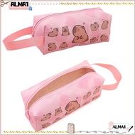ALMA Capybara Pencil Bag, Large Capacity PU Pencil Cases, Gifts Cute Cartoon Stationery Box