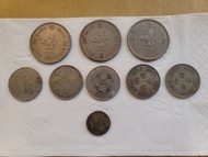 舊港幣 硬幣 1蚊 5毫 5仙 1940年 神沙 英女皇
