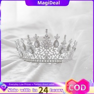 magideal Sparkling Bridal Crown Jeweled Wedding Crown Crystal Bridal Tiara Glamorous for Performers