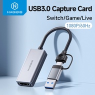 Hagibis HDMI-compatible to USB 3.0 Type-c Video Capture Card USB/Type-c Dual interface Video Game Grabber Record ms2130 chip for PS4/5 Xbox Switch Live Camera Switch to HDMI Video Usb Device ns game computer Live Broadcast