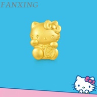 【 FX 】 999/24K Gold (1.2g)  Hello Kitty Emas accessories KT Cat Pure Gold Perforated Handmade