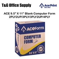 ACE | ACE 9.5" X 11" Blank Computer Form 2PLY/2PLY2UP/3PLY/3PLY2UP/4PLY