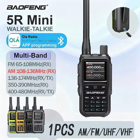 BAOFENG UV-5R Mini Dual Band Two-Way Radio (5W/999CH) | Bluetooth APP Programming, NOAA Weather Aler
