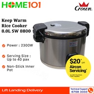 Crown Commercial Keep Warm Rice Cooker 8.0L SW 8800