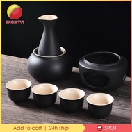 [Baosity1] Sake Set with Warmer, Traditional Warming Bowl, Porcelain Pottery, Sake Drink for Gift,Tea Party