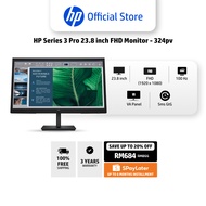 HP Series 3 Pro 23.8 inch FHD Monitor - 324pv | 24" FHD (1920 x 1080) | VA | HDMI, VGA | 3 Years War