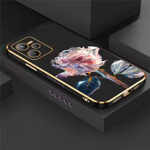 Plating Case For OPPO Realme C35 C53 C55 C33 C30 C21Y C25Y C20 C15 C12 C11 GT Master GT2 Pro Silicon