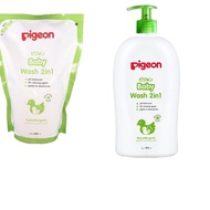 Pigeon Baby Wash 2in1 Chamomile 600ml Hair Body Shampoo Liquid Soap 2 In 1 700ml 700 ml Pump Bottle