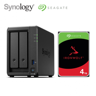 群暉 Synology DS723+ 網路儲存伺服器 組合包 搭【SEAGATE 希捷】IronWolf 4TB 3.5吋*2