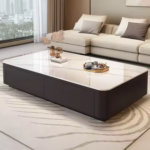Italian Unique Coffee Table Minimalist Standing Space Saving Aesthetic Service Side Table Center Cou