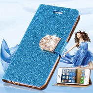 Samsung Galaxy A51 S6 S7 Edge J2 J4 J7 A01 Core Cover Flip Stand Case Cover PU Glitter Leather Wallet Card Slot Phone Casing