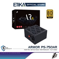 1st Player Armor PS-750AR AR7.5 | 750W Power Supply PSU | 80 Plus Gold | Non Modular | Flat Cable