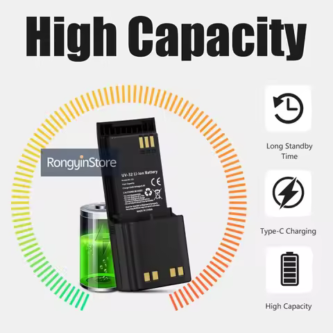Baofeng DM-32 Battery UV-32 Walkie Talkie Li-ion Rechargeable Extended Battery Long Standby BC-32UV 