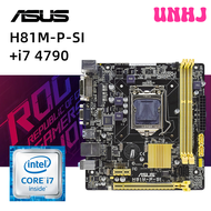 [UNHJ] มาเธอร์บอร์ด H81 IntelH81M-P-SI ASUS + I7 4790 Cpu LGA 1150ชุดวงจรหลัก DDR3 16GB PCI-E 2.0 SA