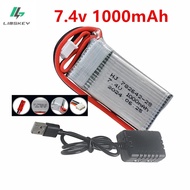 7.4V 1000mah 25C Lipo Battery and 7.4v Charger For MJXRC X600 U829A U829X F46 X601H JXD391 FT007 RC 