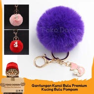 GANTUNGAN Premium fur cat pompom fur keychain
