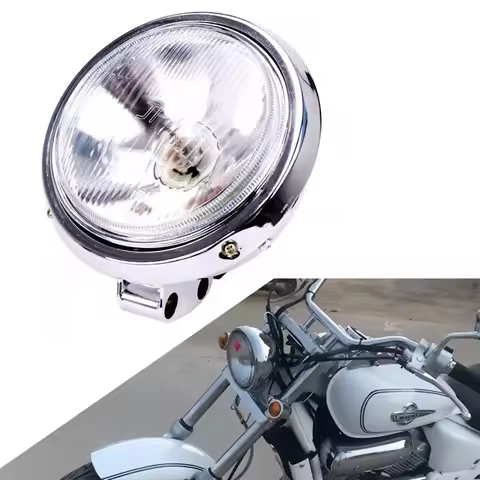 Chrome Motorcycle Headlight Head Light Headlamp Lamp Assembly For Honda CA250 Steed 400 600 Steed400