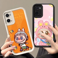 Q-55 LABUBU pattern Black white Case for OPPO A96 A77S A76 A57S A77 A57 A36 K10 Realme 9i