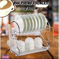 2-tier STAINLESS STEEL Dish Rack - Dining Table STAINLESS Dish Rack - 2-tier STAINLESS Dish Rack - C