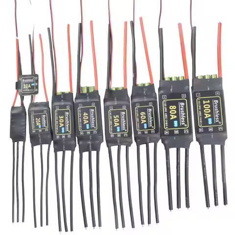 HV Brushless 10A 20A 30A 40A 50A 60A 80A 100A ESC 2-6S Lipo Battery 3A/5V Output Quadcopter Aircraft