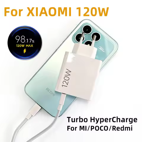 120W For Xiaomi Usb GaN Charger Phone Hyper Charge Adapter For Mi 15 14 Pro 13T 12 Poco X7 F8 F7 Ult