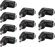 uxcell 10Pcs DC Power Connector Adapter 90 Degree Angle 5.5mm x 2.1mm Female Jack to 3.5mm x 1.35mm 
