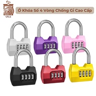 (Ho Chi Minh Express)B Premium 4-Ring Lock - Thick Body 4-Digit Password Lock, Wardrobe, Home Gate, 