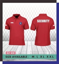 Kaos Polo SHIRT Tshirt Baju Kerah Distro SECURITY TAMBAH NAMA SATPAM Satuan Pengamanan aman polos cu