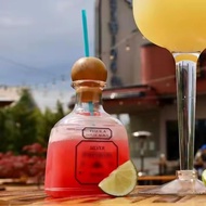 375ml Patron Reusable Cups With Straw,Patron Bottles Empty For Drinks, Acrylic Liquor Bottle Clear C