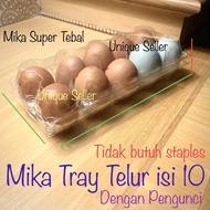 [Contents 25] 10-piece Mica Egg Tray with THICK Lock 10-piece Plastic Egg Tray with Buttons 10-piece