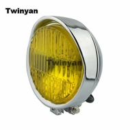 Universal 5.75 "รถจักรยานยนต์ H4 หลอดไฟไฟหน้าไฟหน้าด้านล่างสําหรับ Harley Cruiser Chopper Cafe Racer