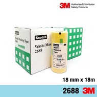 3M 2688 (x1กล่อง มี10 แพ๊ค) กระดาษกาววาชิ สีเหลือง 18 มิลx 18 เมตร (7 ม้วน/แพ๊ค) 243J 24 มิลx 18 เมต