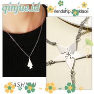 Qinjue 5Pcs/Set Kalung Persahabatan Fashion Puzzle Piece Perhiasan