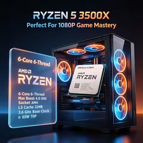 AMD Ryzen 5 3500X 3.6GHz DIY Gaming Build CPU 7NM 32MB L3 AM4 65W DDR4 RTX 3060 Compatible Desktop P
