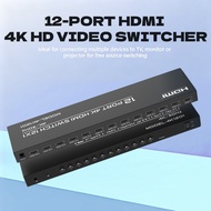 12-in-1-out HDMI Switch, 12-port High-Definition Video Switcher, 4K, Dedicated for Engineering and C