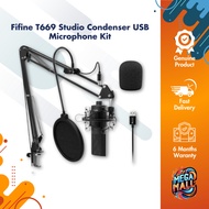 Fifine T669 Studio Condenser USB Microphone Computer PC Microphone Kit Desktop Stand Shock Mount Pop