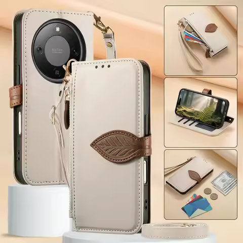 Flip Case For Huawei Honor Magic 8 Pro 5G Crossbody Zipper Leather Wallet Cover Honor Magic8 Pro Cas